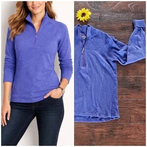 EDDIE BAUER Quarter-Zip Fleece Pullover - Purple 💜